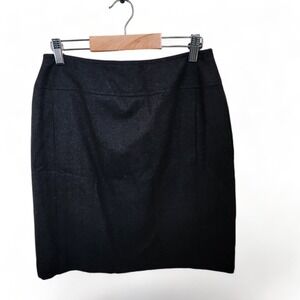 CHANEL Boutique Mini Pencil Skirt‎ Womens FR 40 Small Wool Cashmere Silk Black
